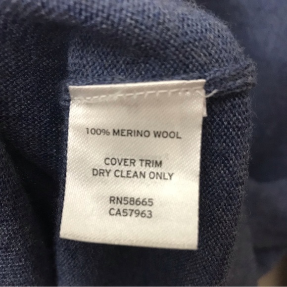 NORDSTROM Mens Blue Merino Wool Quarter Zip Knit Sweater Size Small - Picture 10 of 11